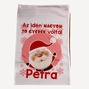 Névre szóló Mikulás zsák télapóval– Az idén nagyon jó gyerek voltál!